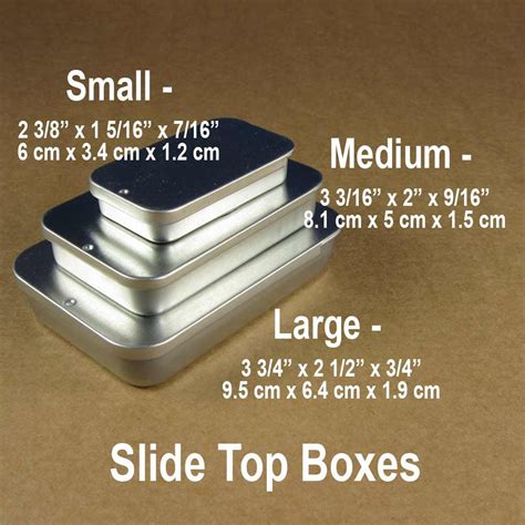 silver slide top metal tin boxes|Amazon.com: Slide Top Tin.